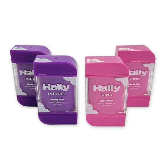 HALLY Pink & Purple Shade Stix Temporary Wash Out Hair Color Set of 4 New - Picture 1 of 9